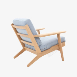 淡蓝色的坐垫木椅素材