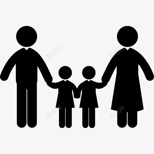 家庭组的剪影图标png_新图网 https://ixintu.com humanpictos 个人 人的剪影 四 家庭 熟悉的 群体
