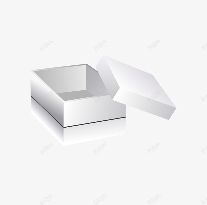 盒子立体拟真白色打开的盒子png免抠素材_新图网 https://ixintu.com 拟真 盒子 立体