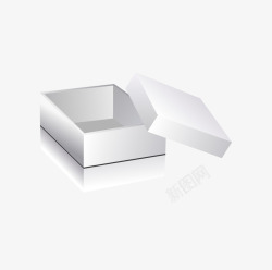 盒子立体拟真白色打开的盒子素材