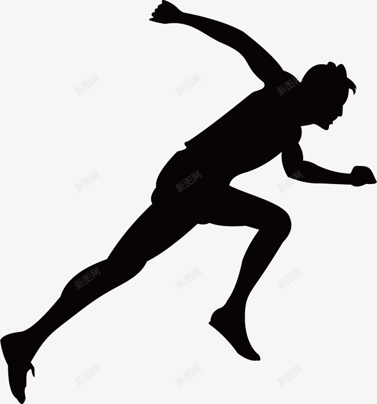 运动人物剪影png免抠素材_新图网 https://ixintu.com 体育锻炼 健身 健身运动 动作夸张 平面设计 跑步 跑步影子 运动人物剪影 运动员 运动员影子