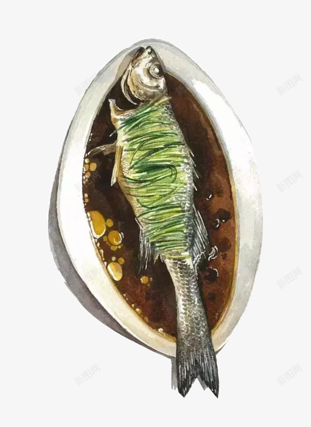 蒸炒盘装的鱼png免抠素材_新图网 https://ixintu.com 动物 卡通 手绘 海里 海鲜 鱼