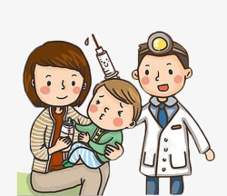 宝宝接种疫苗漫画素材