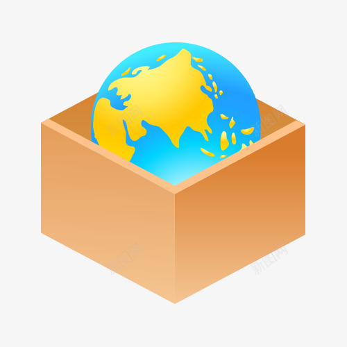 纸盒子png免抠素材_新图网 https://ixintu.com AI PPT元素 地球 纸盒子