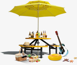 野餐遮阳伞夏天素材