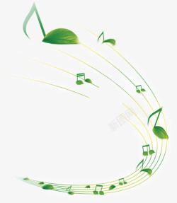 铃声精灵音乐绿叶音乐符号高清图片