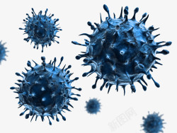 生物病毒蓝色细菌背景高清图片