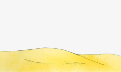 夏天气息手绘黄色海滩素材