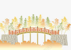 日系风景桥梁矢量图素材
