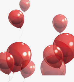 红色透明气球素材