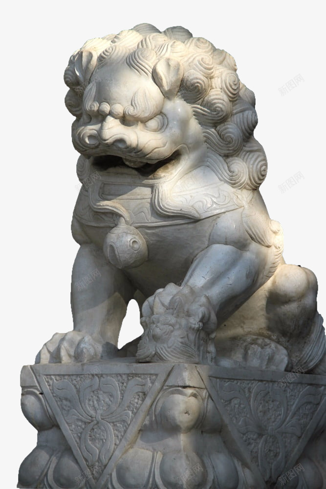 白色装饰石狮子图png免抠素材_新图网 https://ixintu.com 民间艺术 狮子 现代雕塑 白色雕塑 石狮子 石雕 雕刻