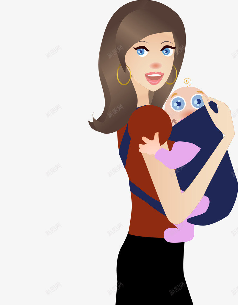 抱着婴儿的母亲矢量图ai免抠素材_新图网 https://ixintu.com 娣辫摑鑹 濂充汉 灏忓疂瀹 矢量图