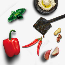 花生辣椒食物高清图片