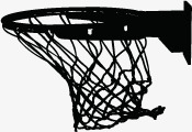 手绘黑色漫画篮球框素材