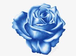 蓝色妖姬玫瑰手绘蓝色玫瑰花高清图片