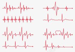 医疗线红色心跳图矢量图高清图片