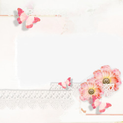 粉色装束花朵相框素材
