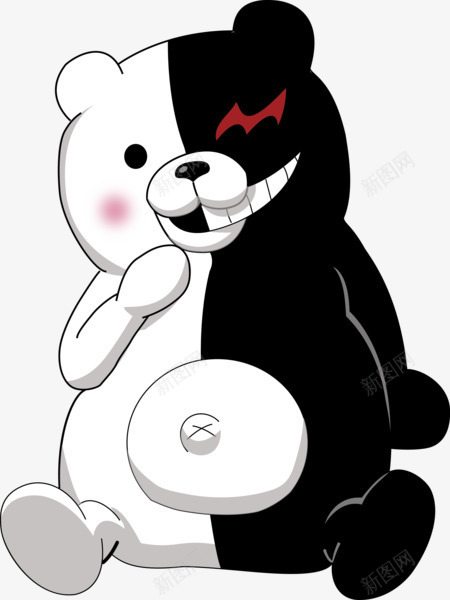 黑白小熊png免抠素材_新图网 https://ixintu.com 卡通 善恶熊 抓气球的熊 熊 黑白熊