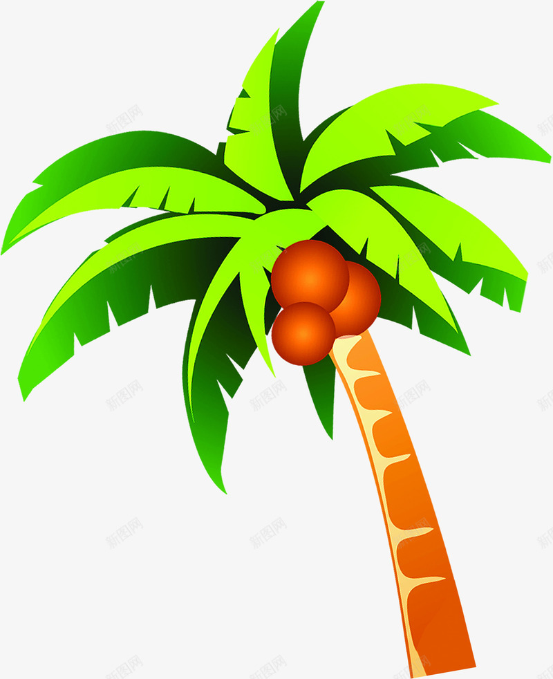 卡通夏日沙滩海边椰子树png免抠素材_新图网 https://ixintu.com 卡通 夏日 椰子树 沙滩 海边