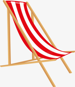 卡通沙滩椅红色素材