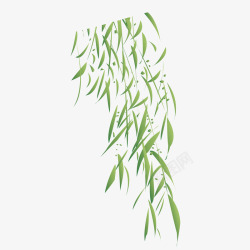 清明节祭祖海报绿色柳树叶装饰背景矢量图高清图片
