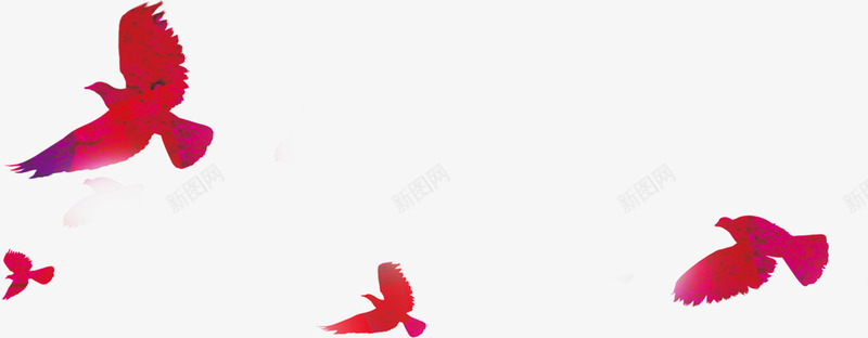 红色和平鸽剪影psd免抠素材_新图网 https://ixintu.com 剪影 和平鸽 国庆 红色