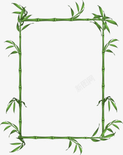 绿色竹子边框装饰素材