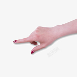 红色指甲粉色手指高清图片