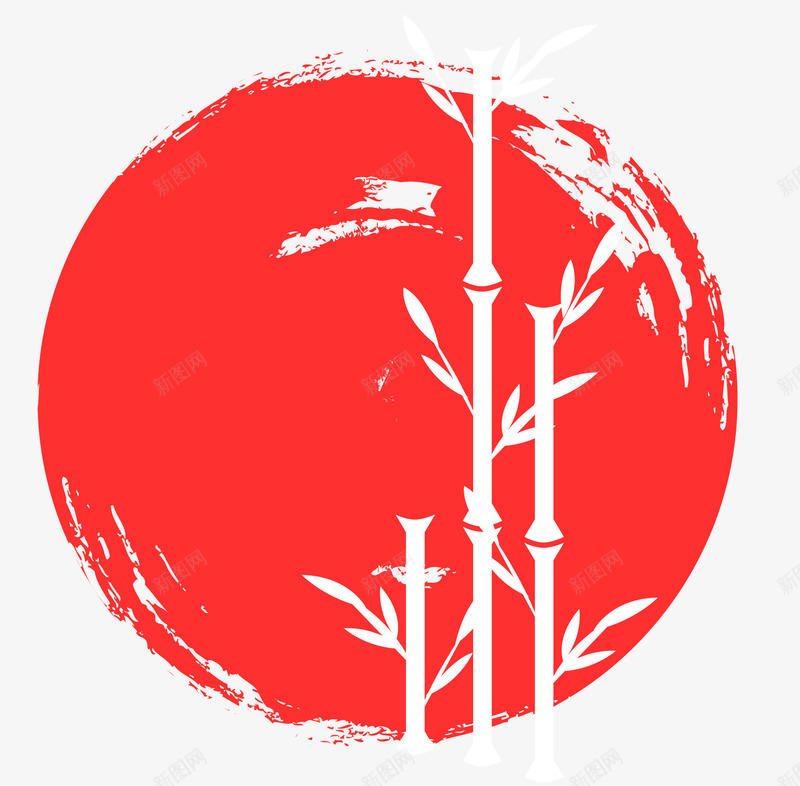 圆形日本元素图标png_新图网 https://ixintu.com EPS 图标 日式元素 日本底纹 竹子