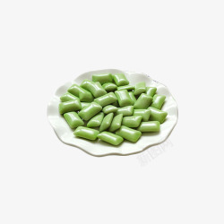 矢量口香糖免抠PNG装在盘中的绿色木糖醇高清图片