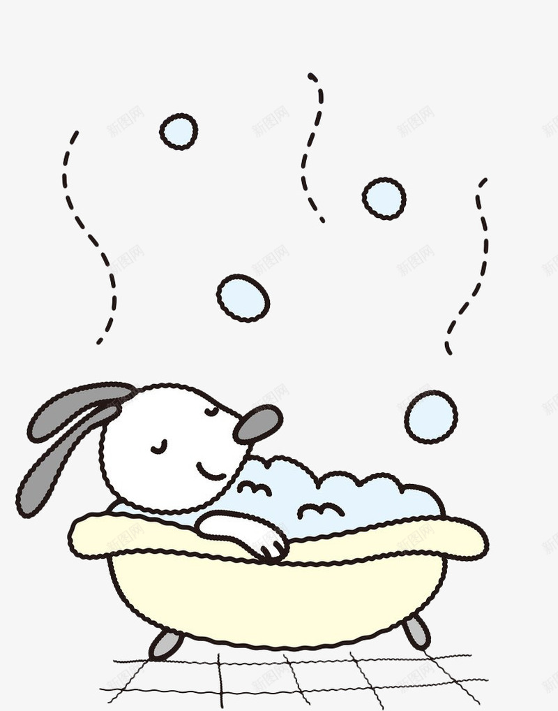 卡通沐浴羊png免抠素材_新图网 https://ixintu.com 卡通 手绘 沐浴 沐浴露泡沫 泡沫 泡泡 洗浴 羊