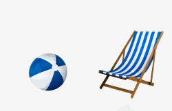 沙滩椅子和球素材