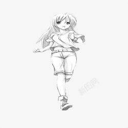 跑步的女孩素材