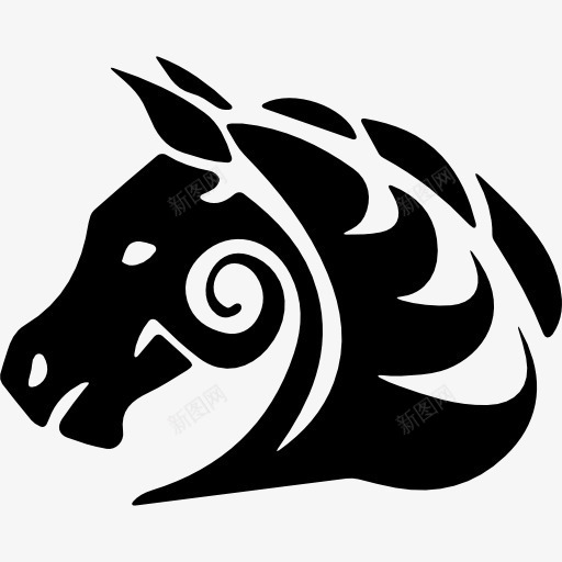 马纹身变面对左图标png_新图网 https://ixintu.com 动物 纹身 纹身马不同 马 马的剪影