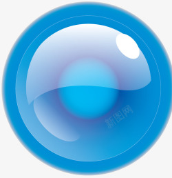 蓝色圆形球体矢量图素材