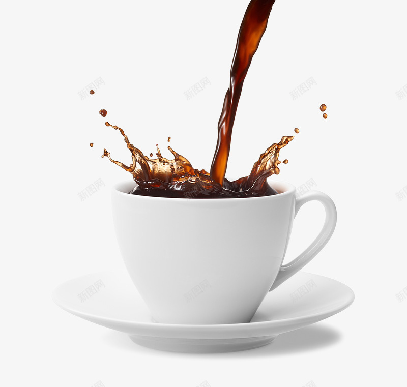 一杯美式咖啡png免抠素材_新图网 https://ixintu.com 一杯咖啡 咖啡 咖啡杯 喷溅 悠闲 碟子 美式咖啡