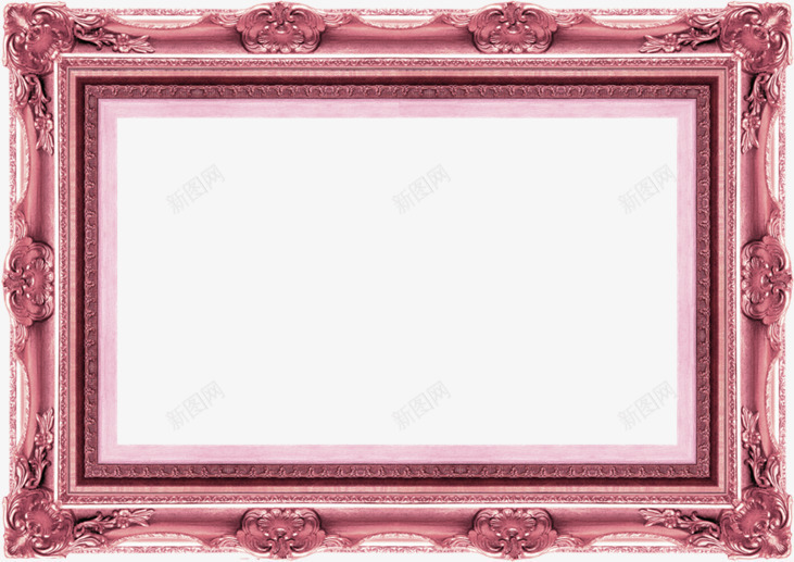 粉色花纹雕刻创意相框png免抠素材_新图网 https://ixintu.com 创意 粉色 花纹 雕刻