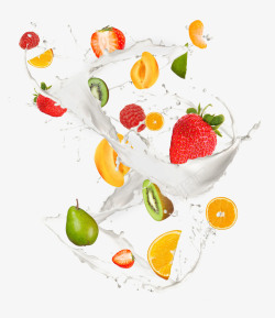 夏季梨子牛奶水果高清图片