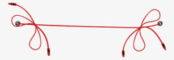 打结的红绳子红色细绳子高清图片
