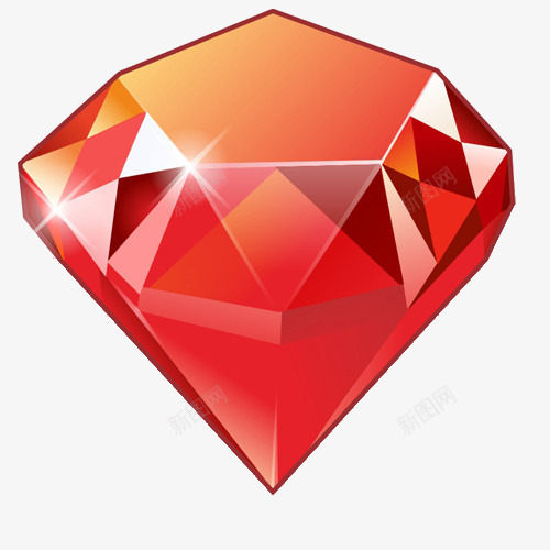 红色宝石png免抠素材_新图网 https://ixintu.com 宝石 立体图像 红色 钻石