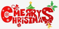 红色砖体背景红色圣诞节快乐英文字体高清图片