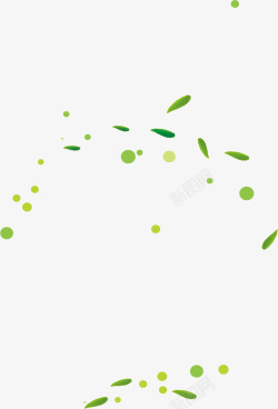 绿色清爽树叶卡通装饰飘浮素材