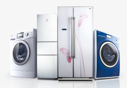 家电洗衣机和冰箱高清图片