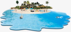 海岛旅游海岛沙滩模型高清图片