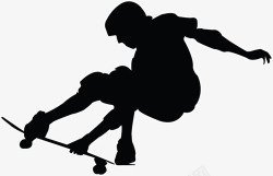 嘻哈少年黑色特技滑板少年图标高清图片