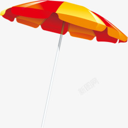 卡通太阳伞橘黄色素材