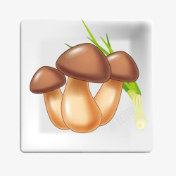 卡通香菇元素装饰矢量图素材