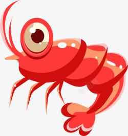 大虾插画卡通红色大虾高清图片