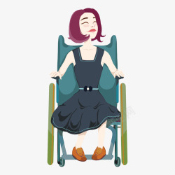 阳光女生坐着轮椅的阳光女生矢量图高清图片
