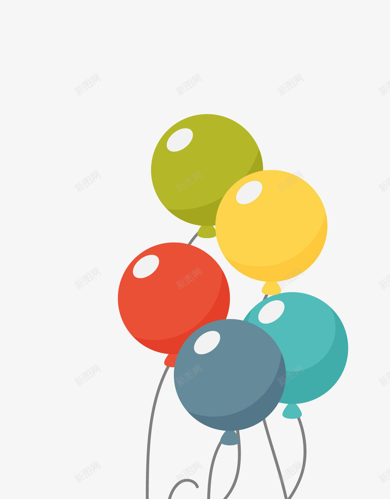 卡通扁平化气球矢量图eps免抠素材_新图网 https://ixintu.com 五彩气球 卡通气球 扁平化气球 气球 气球png 矢量气球 矢量图